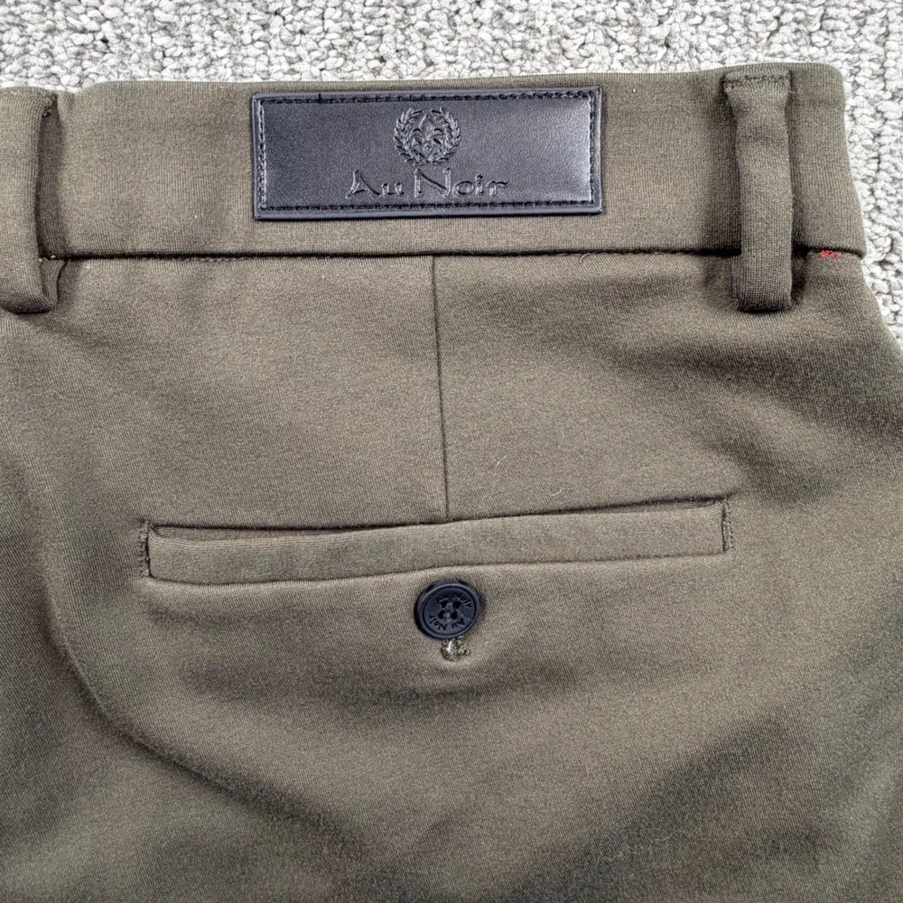 Au Noir Sophisticated Infinity Pants Mens 34 Olive Green Stretch Chino Slim‎